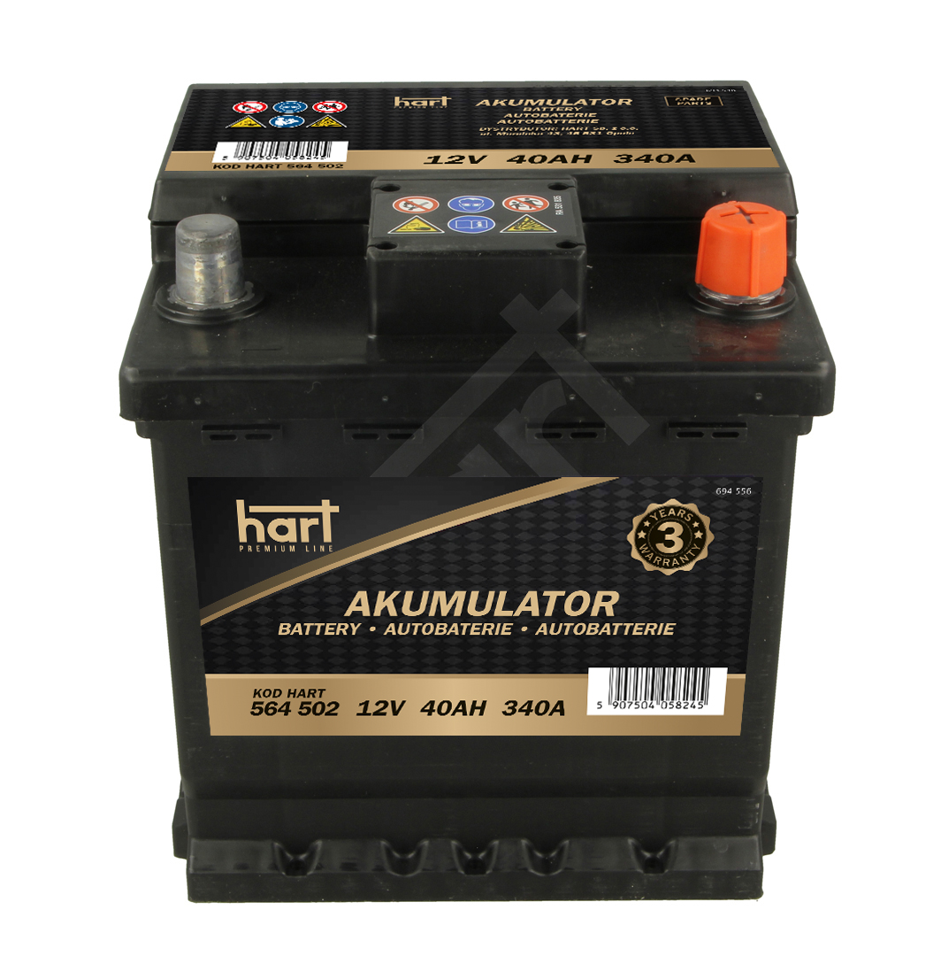 AKUMULATOR 40AH 340A 175X175X190/P+/PREM